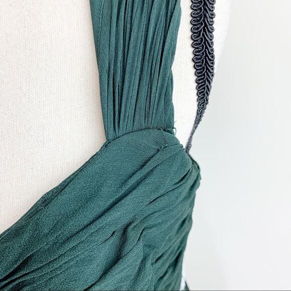Liancarlo Couture Dark Green Silk Chiffon Grecian Gown w/Beading Sz 12 - Picture 13 of 13